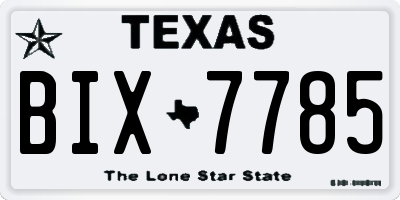 TX license plate BIX7785