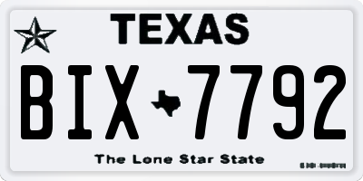 TX license plate BIX7792