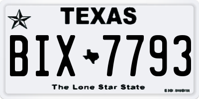 TX license plate BIX7793