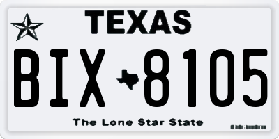 TX license plate BIX8105