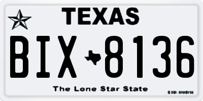 TX license plate BIX8136