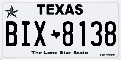 TX license plate BIX8138