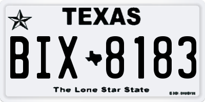 TX license plate BIX8183