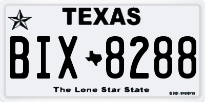 TX license plate BIX8288