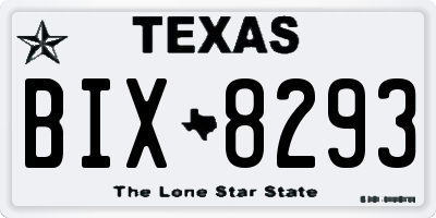 TX license plate BIX8293