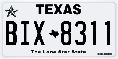 TX license plate BIX8311