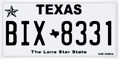 TX license plate BIX8331