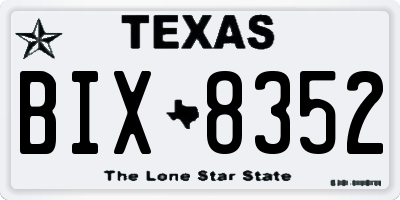 TX license plate BIX8352