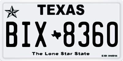 TX license plate BIX8360