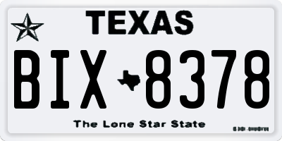 TX license plate BIX8378
