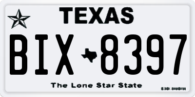 TX license plate BIX8397