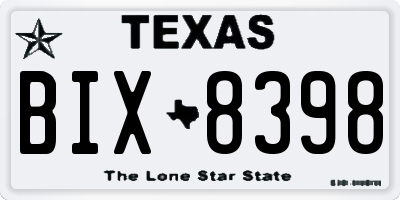 TX license plate BIX8398