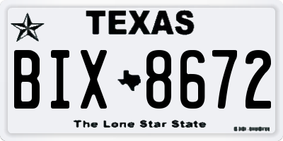 TX license plate BIX8672