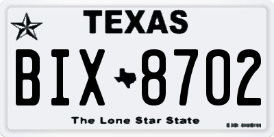 TX license plate BIX8702