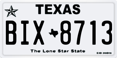 TX license plate BIX8713