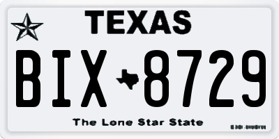 TX license plate BIX8729