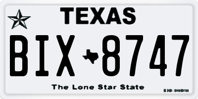 TX license plate BIX8747
