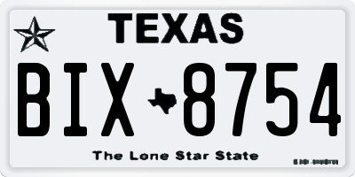 TX license plate BIX8754
