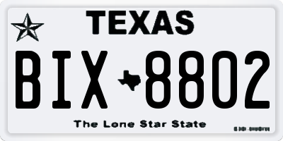 TX license plate BIX8802