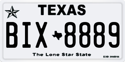 TX license plate BIX8889