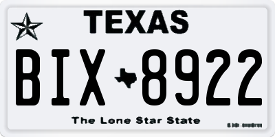 TX license plate BIX8922