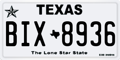 TX license plate BIX8936