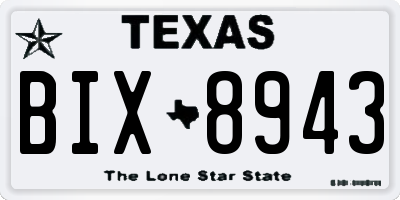 TX license plate BIX8943