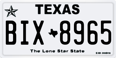 TX license plate BIX8965