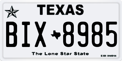 TX license plate BIX8985