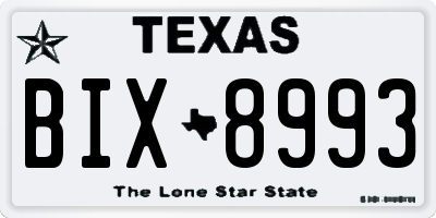 TX license plate BIX8993