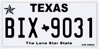 TX license plate BIX9031