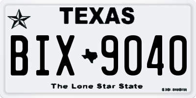 TX license plate BIX9040