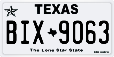 TX license plate BIX9063