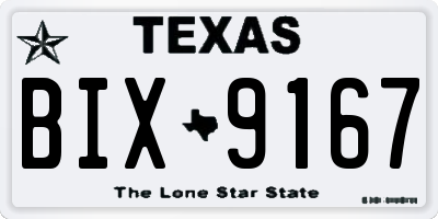 TX license plate BIX9167