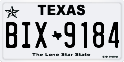 TX license plate BIX9184