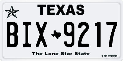TX license plate BIX9217