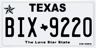 TX license plate BIX9220
