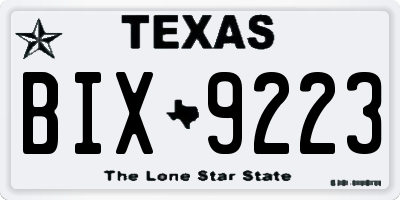 TX license plate BIX9223