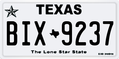 TX license plate BIX9237