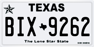 TX license plate BIX9262