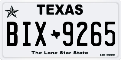 TX license plate BIX9265