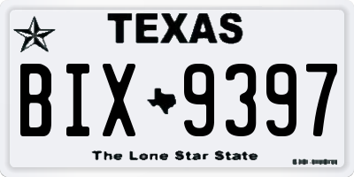 TX license plate BIX9397