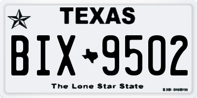 TX license plate BIX9502