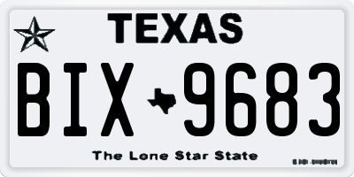 TX license plate BIX9683