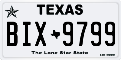 TX license plate BIX9799