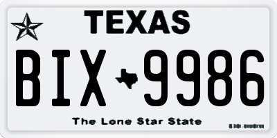 TX license plate BIX9986