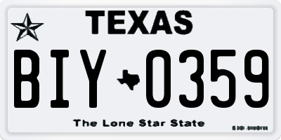 TX license plate BIY0359