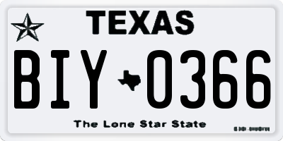 TX license plate BIY0366
