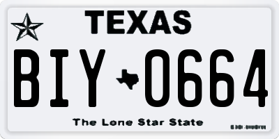 TX license plate BIY0664