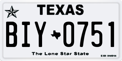 TX license plate BIY0751